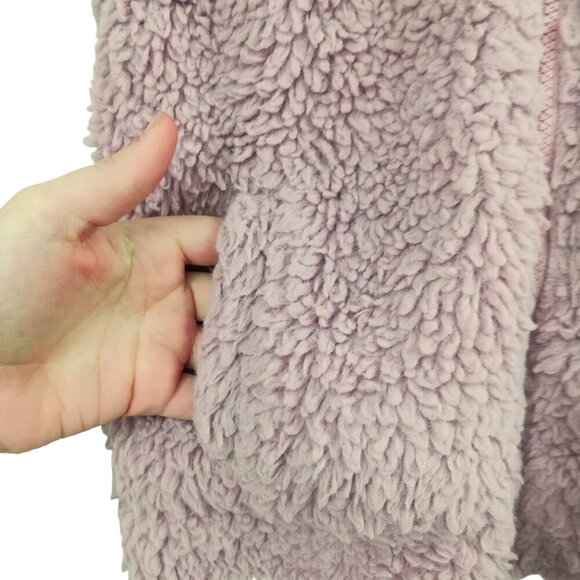 Mini Boden Teddy Bear Fleece Hooded Vest Size 5-6Y Pink Blue Stars Kids Faux Fur - Picture 4 of 11